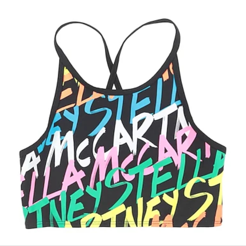 Stella Mccartney Colorful Graffiti Print Swim Bra - Size 14 New Without Tags